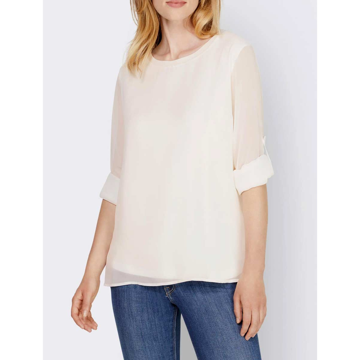 Designer-Two-in-one-Look-Bluse ecru