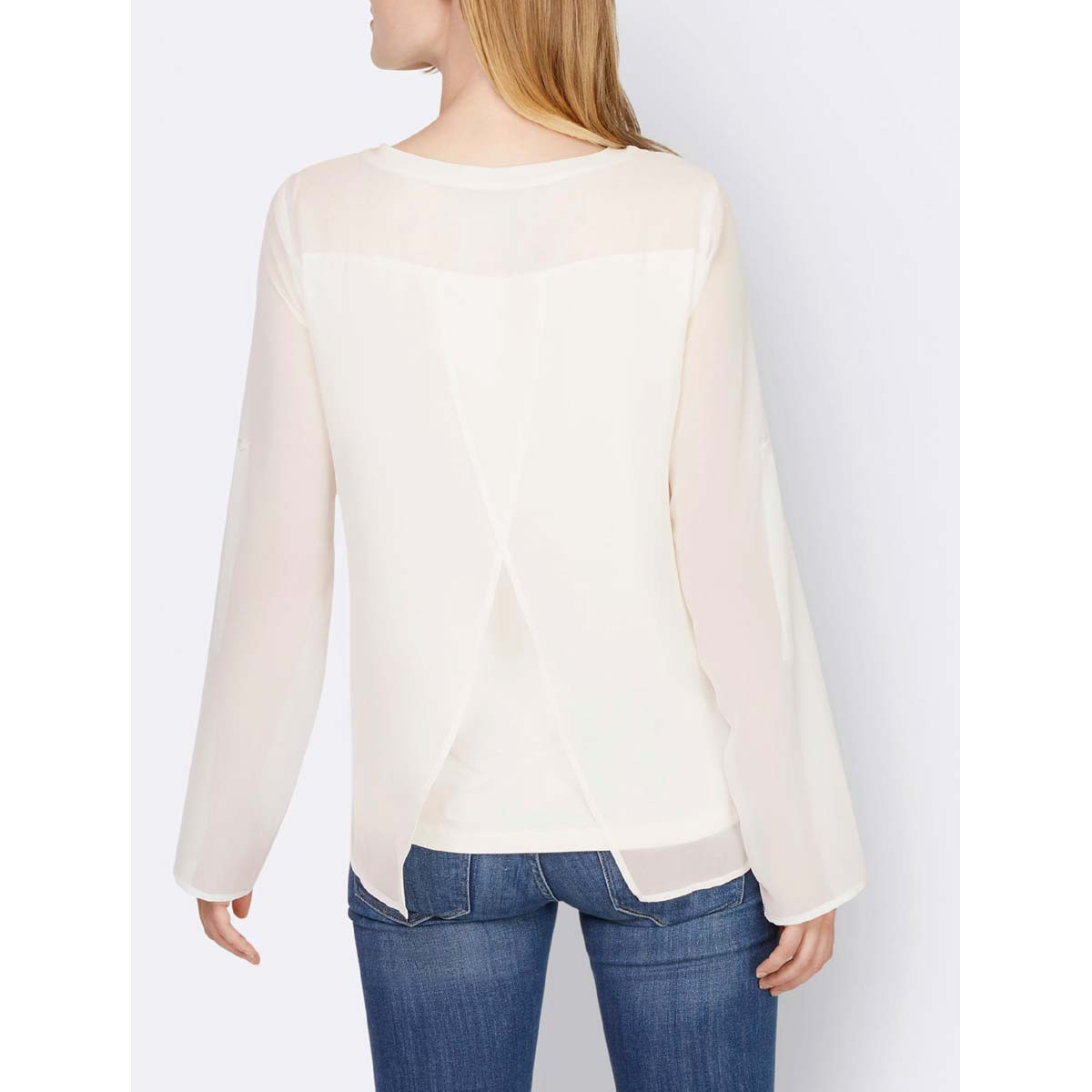Designer-Two-in-one-Look-Bluse ecru