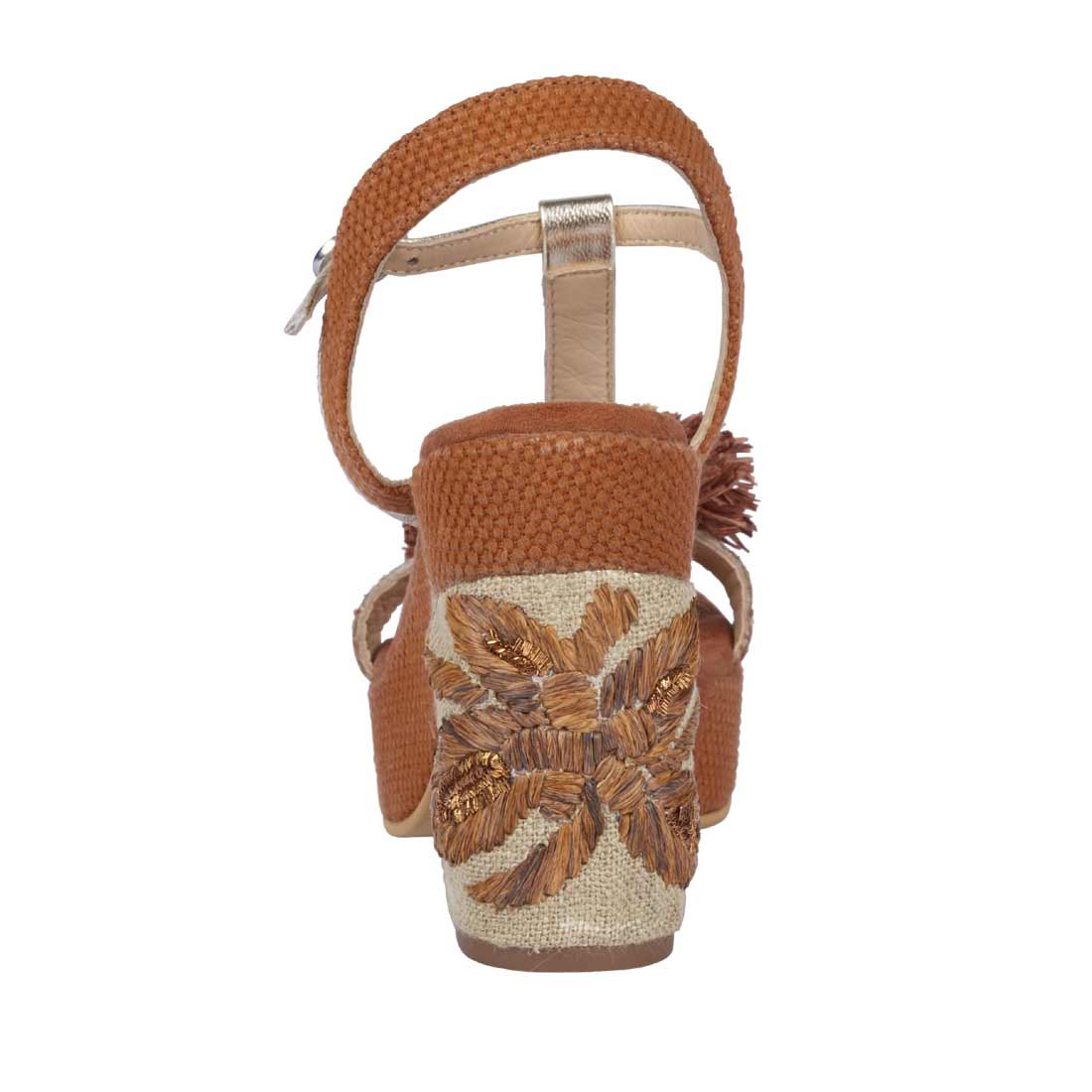Marken-Sandalette zimt-goldfarben