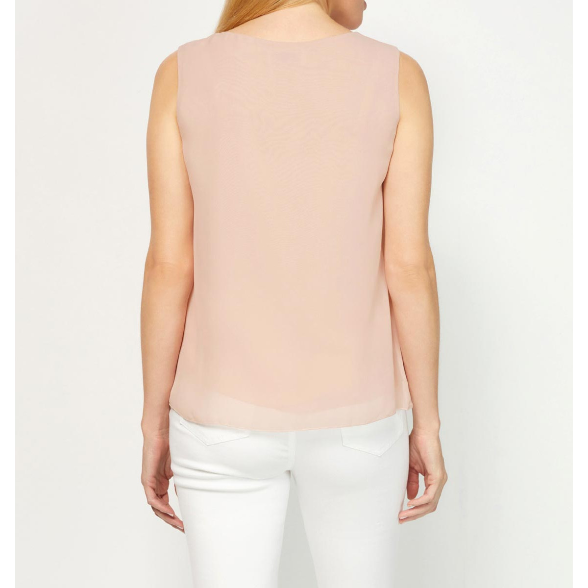 Designer-Lagen-Blusentop m. Volants puder