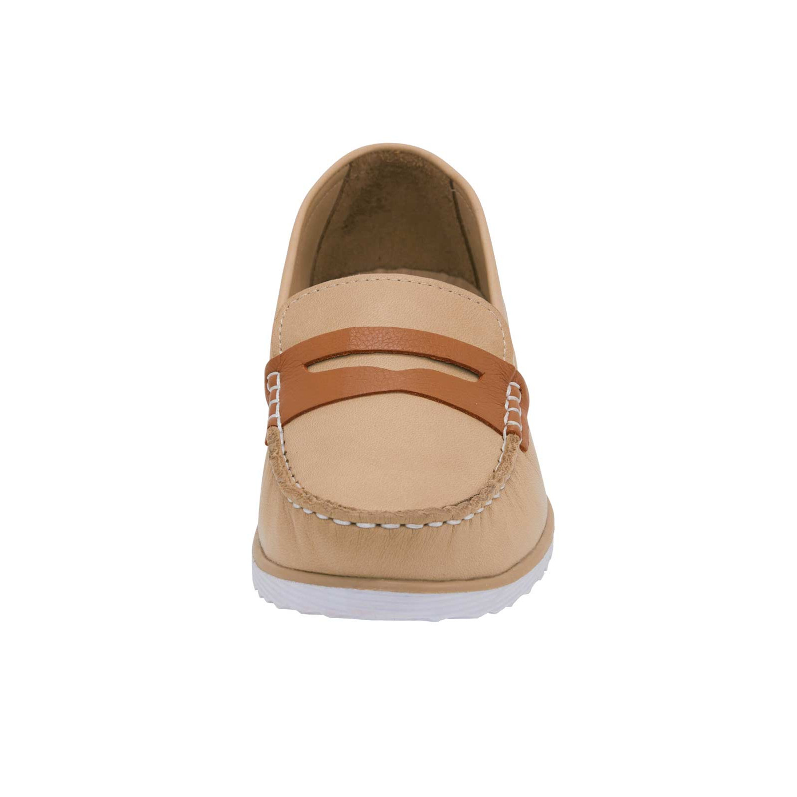 Rind-Nappaleder-Slipper camel-cognac