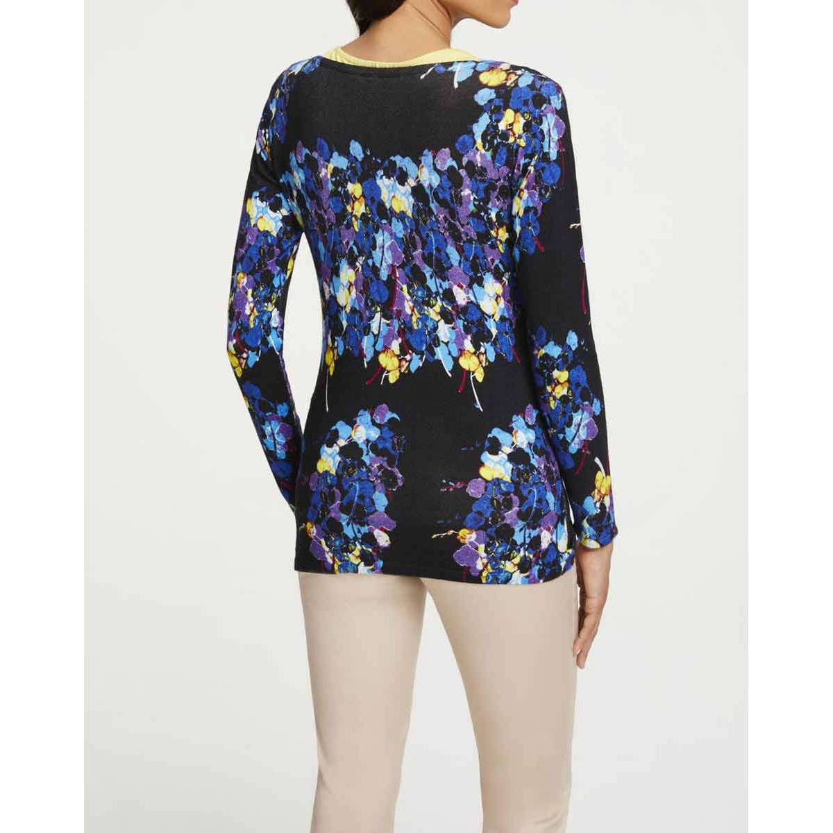 Designer-Feinstrickjacke schwarz-bunt
