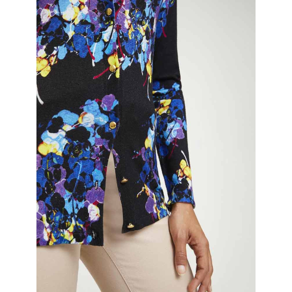 Designer-Feinstrickjacke schwarz-bunt