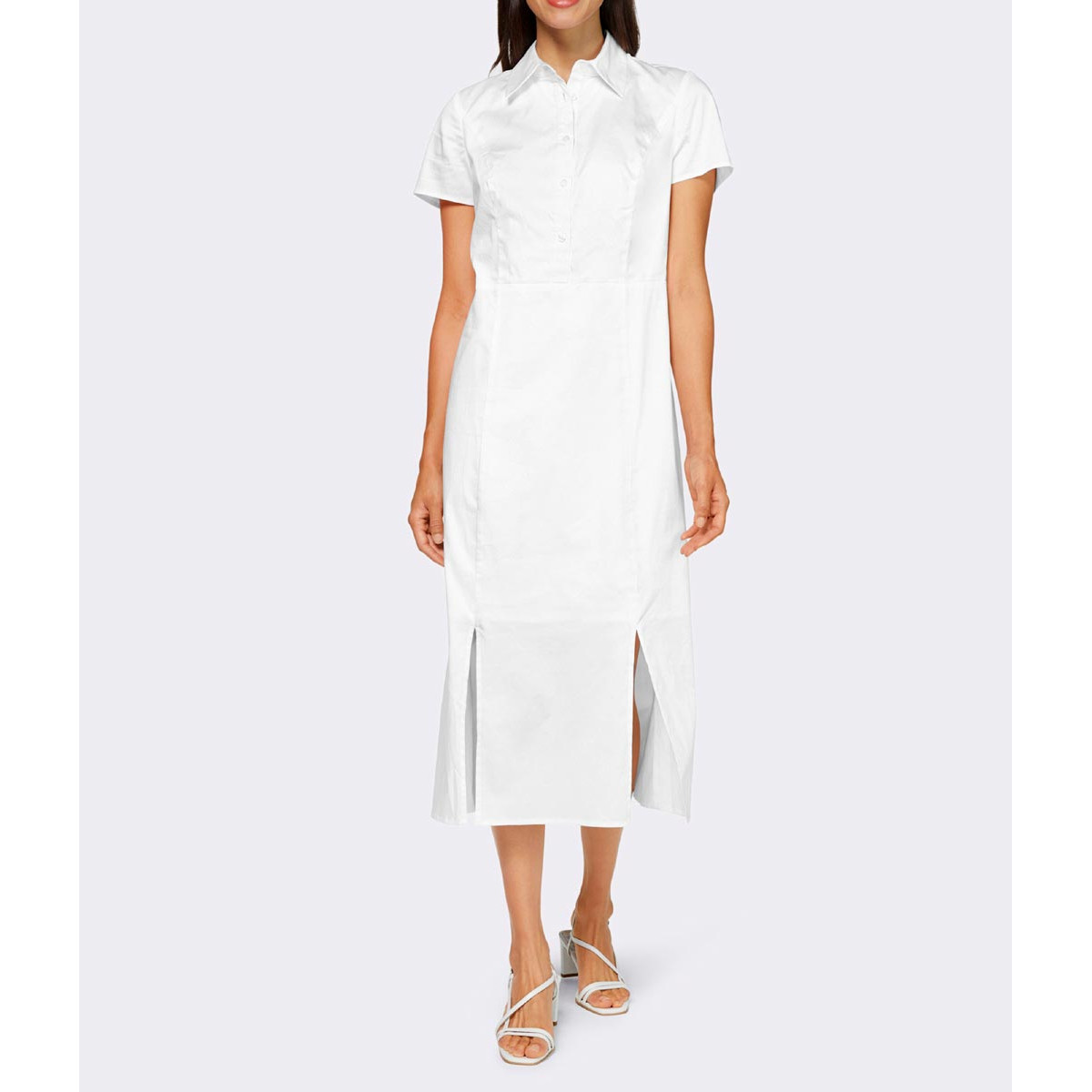 Designer-Hemdblusenkleid weiß
