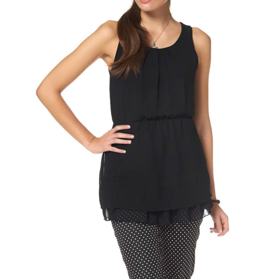 Chiffon-Blusentop schwarz