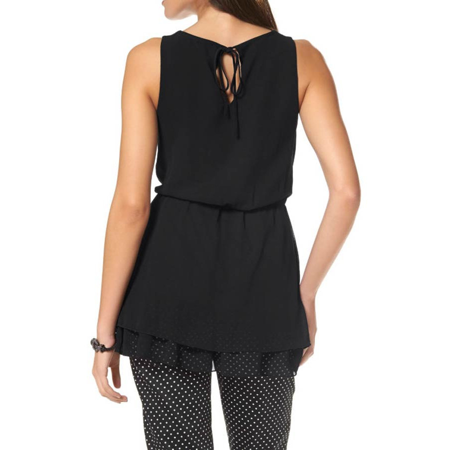 Chiffon-Blusentop schwarz