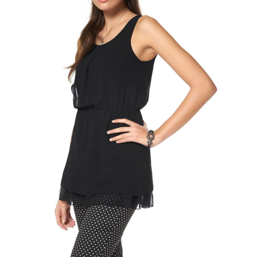 Chiffon-Blusentop schwarz