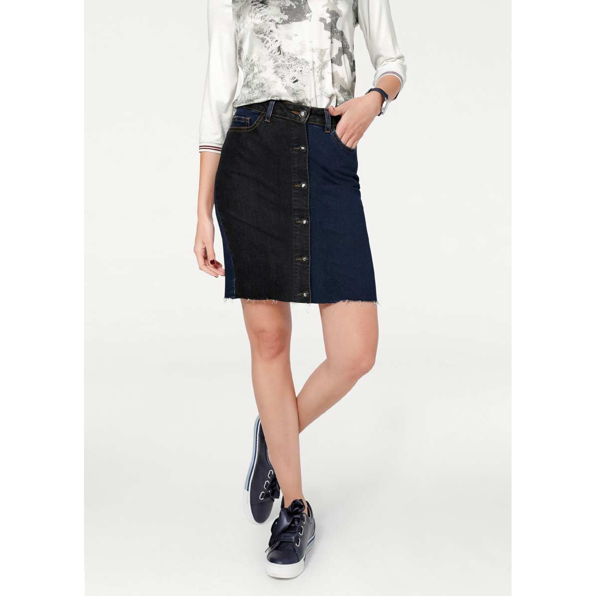Jeansrock dunkelblau-schwarz