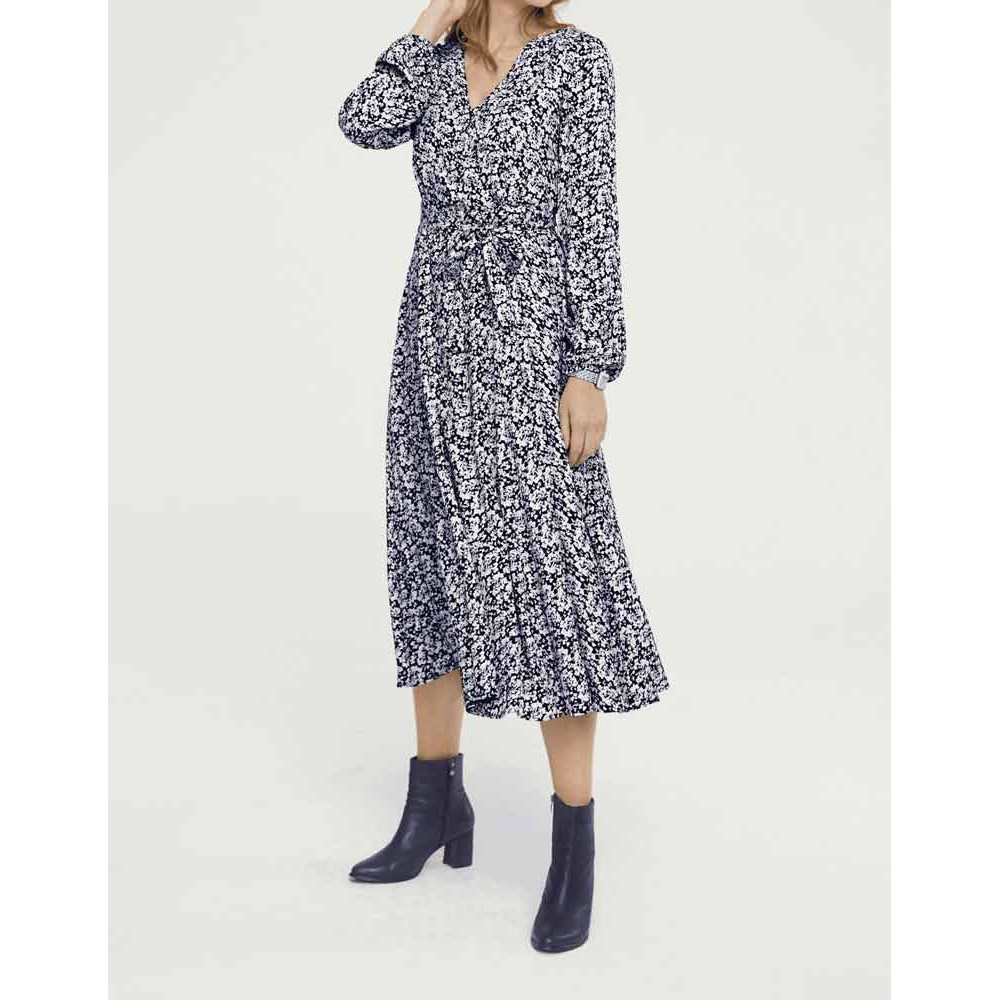 Designer-Druckkleid blau-weiß