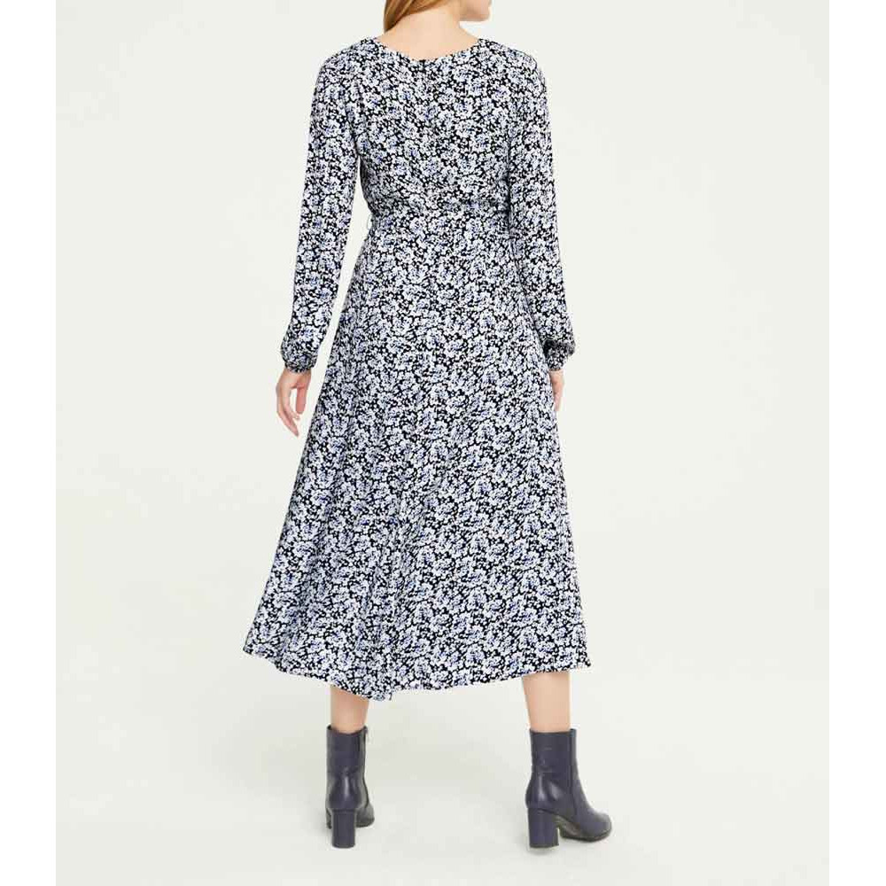 Designer-Druckkleid blau-weiß