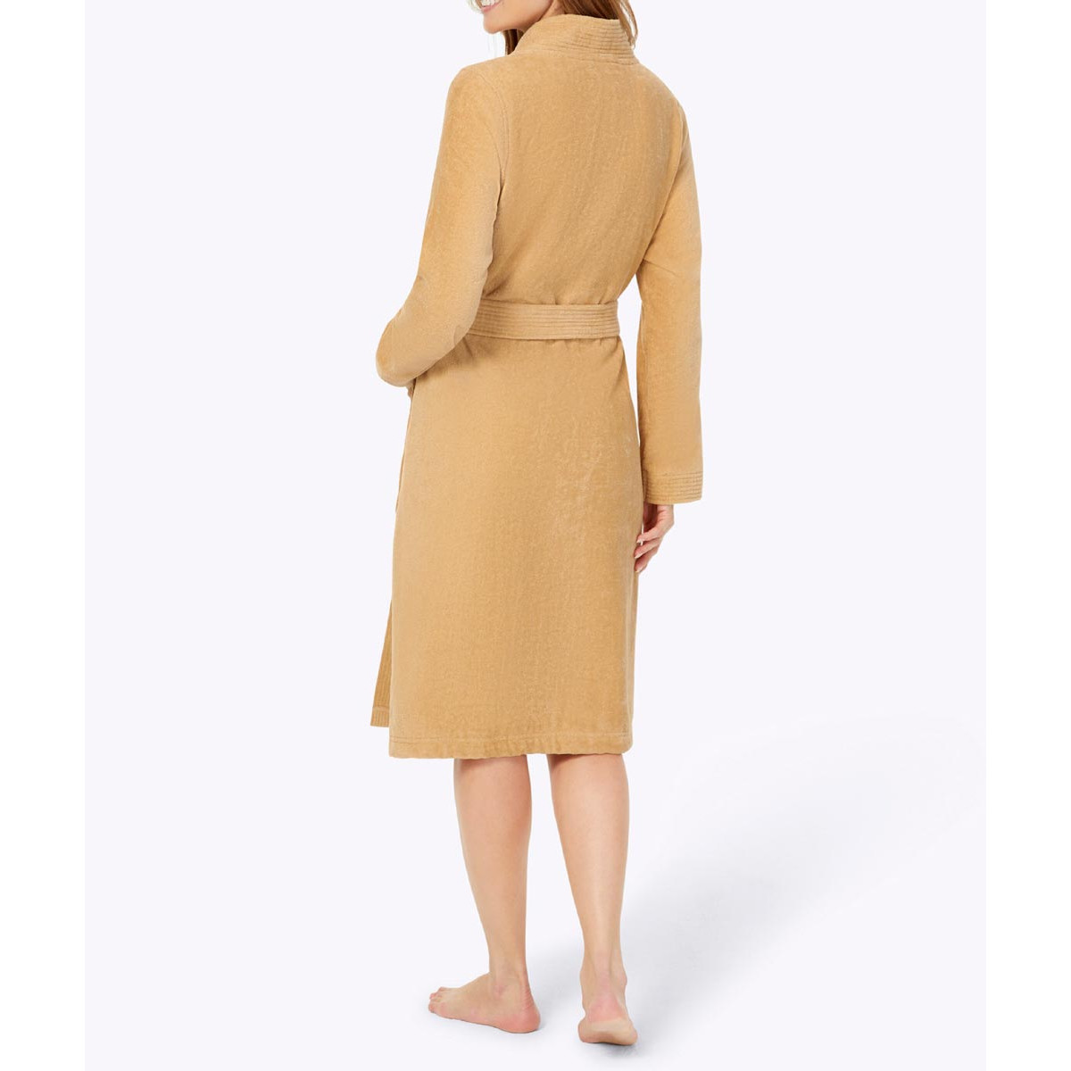 Damen-Bademantel in Velours-Qualität camel