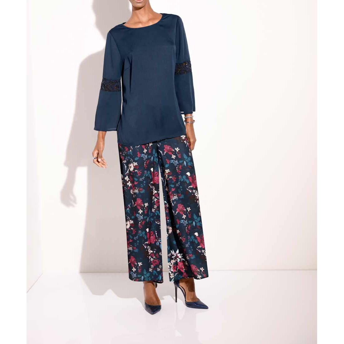 Druckhose blau-bunt