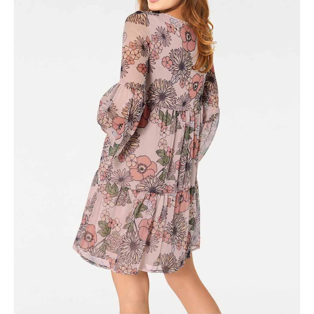 Designer-Chiffonkleid rosé-bunt