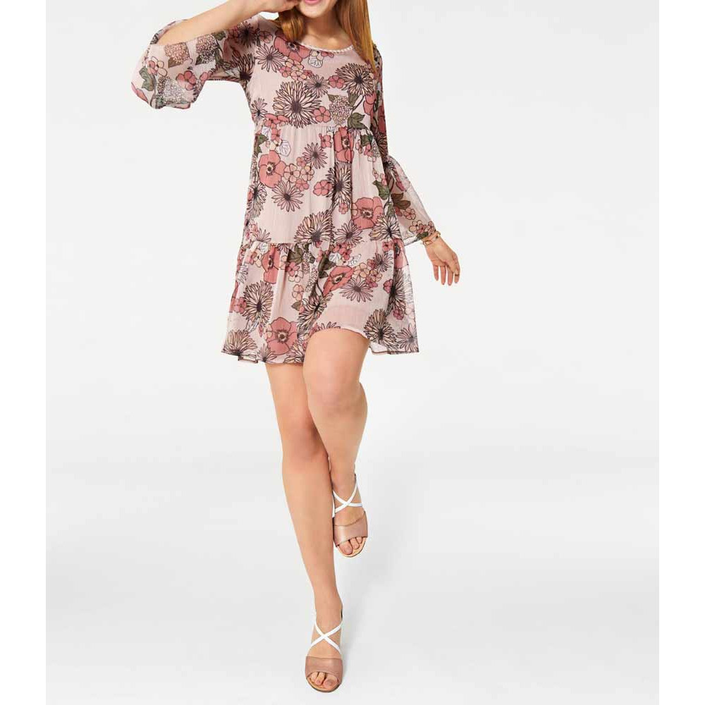 Designer-Chiffonkleid rosé-bunt