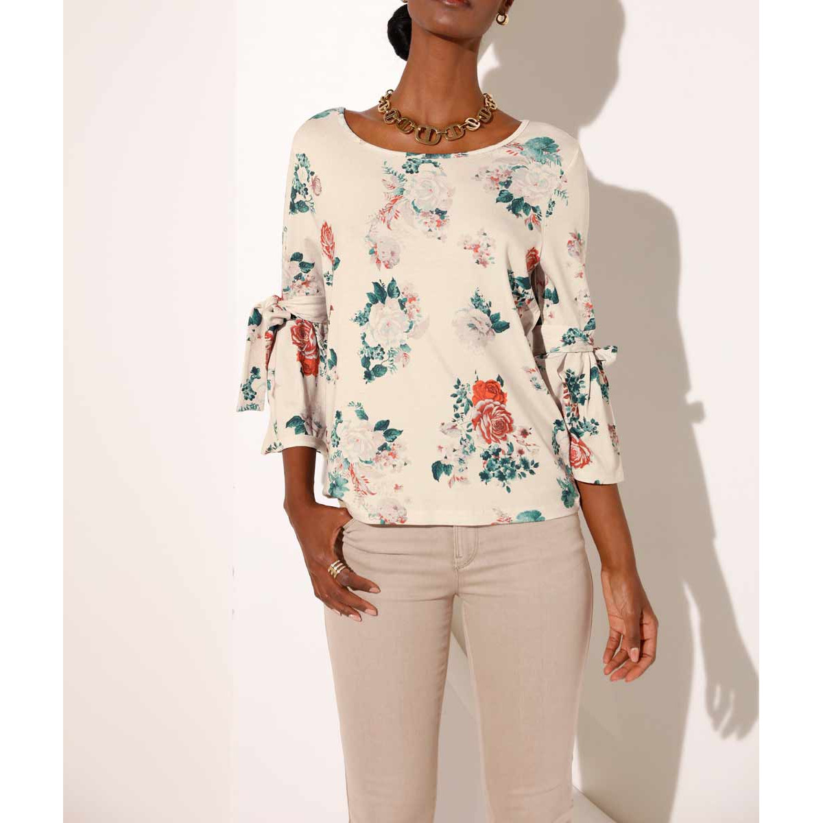 Druckshirt creme-bunt
