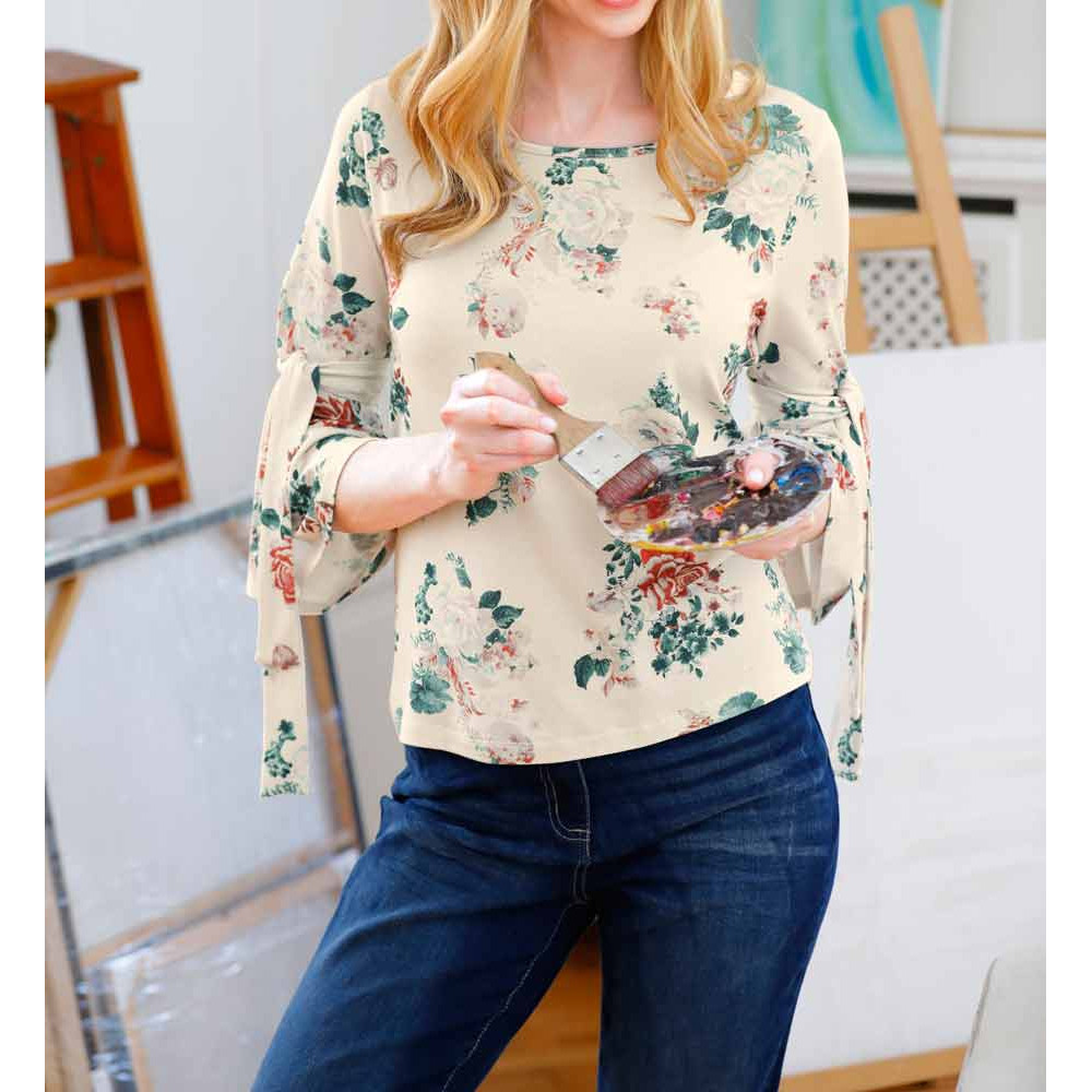 Druckshirt creme-bunt