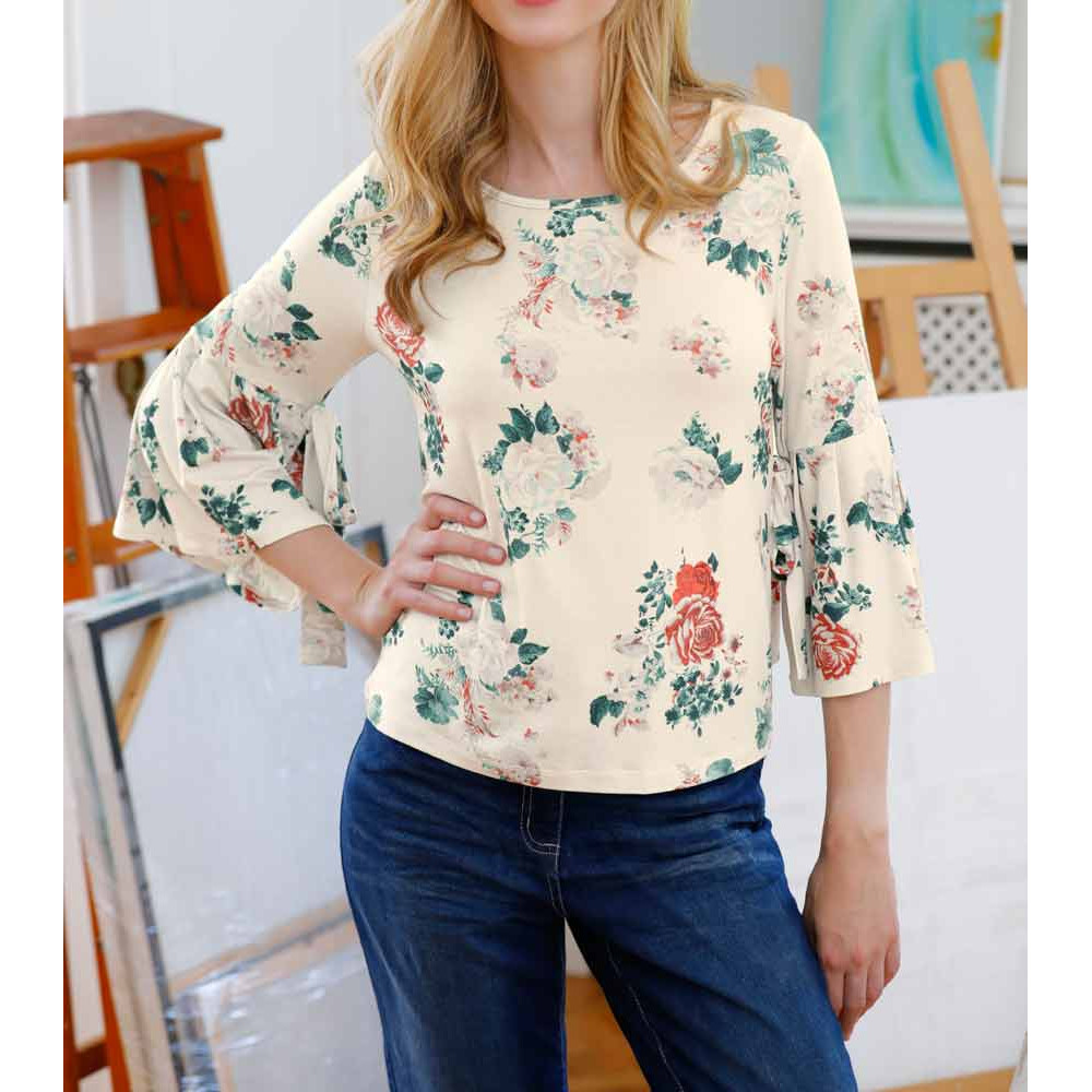 Druckshirt creme-bunt