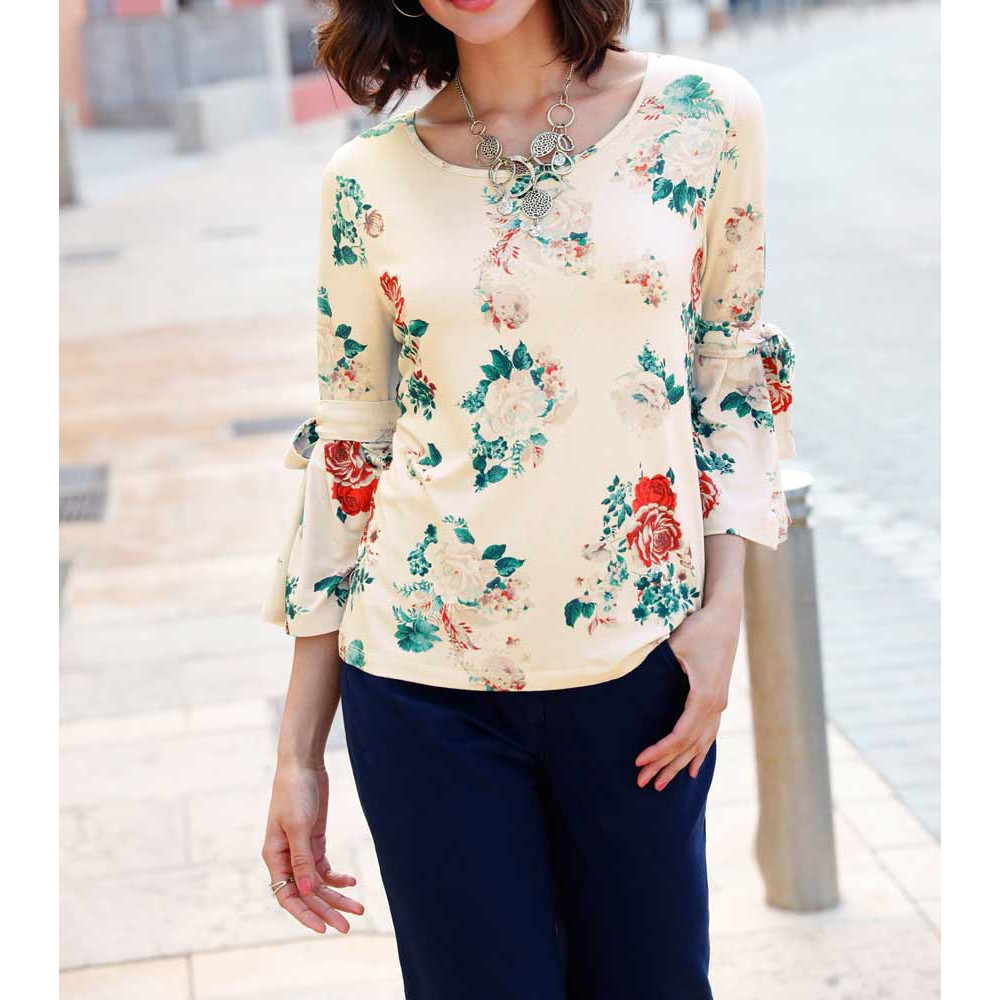 Druckshirt creme-bunt