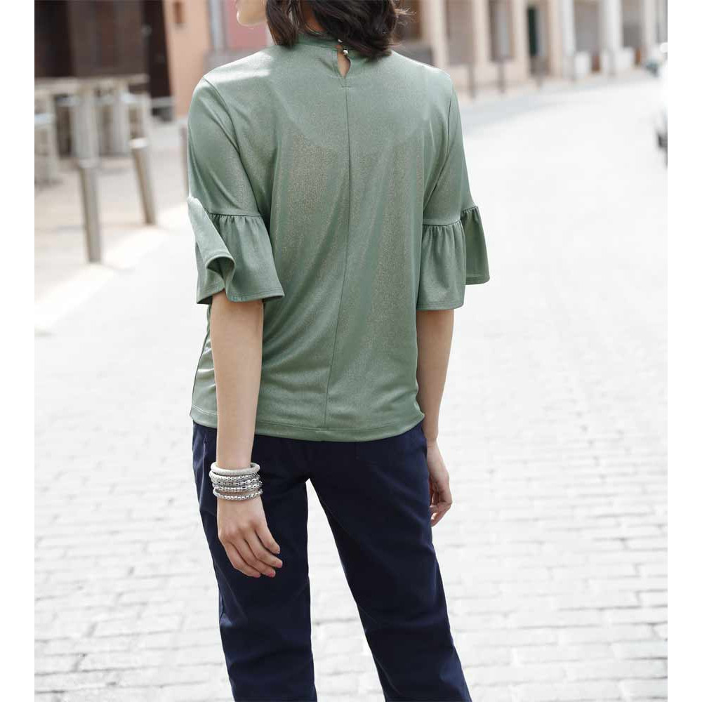 Volantshirt grün-metallic