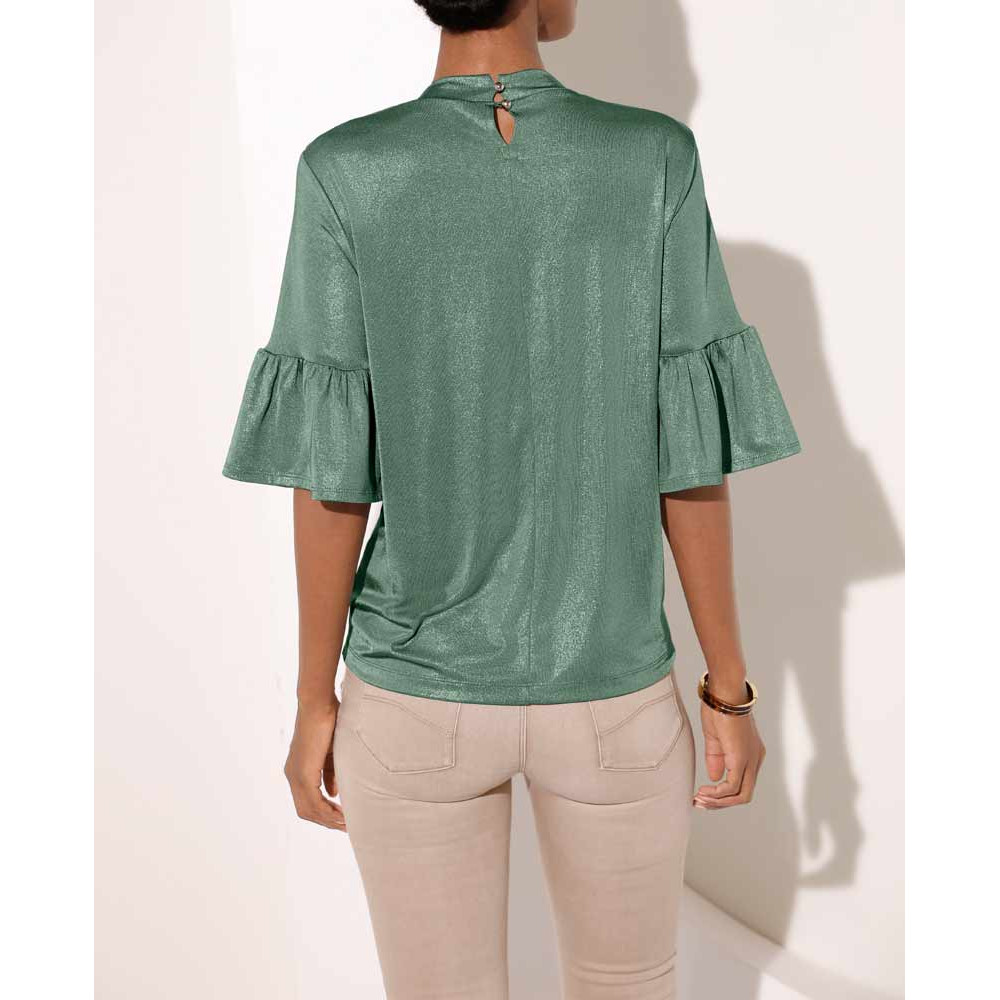 Volantshirt grün-metallic