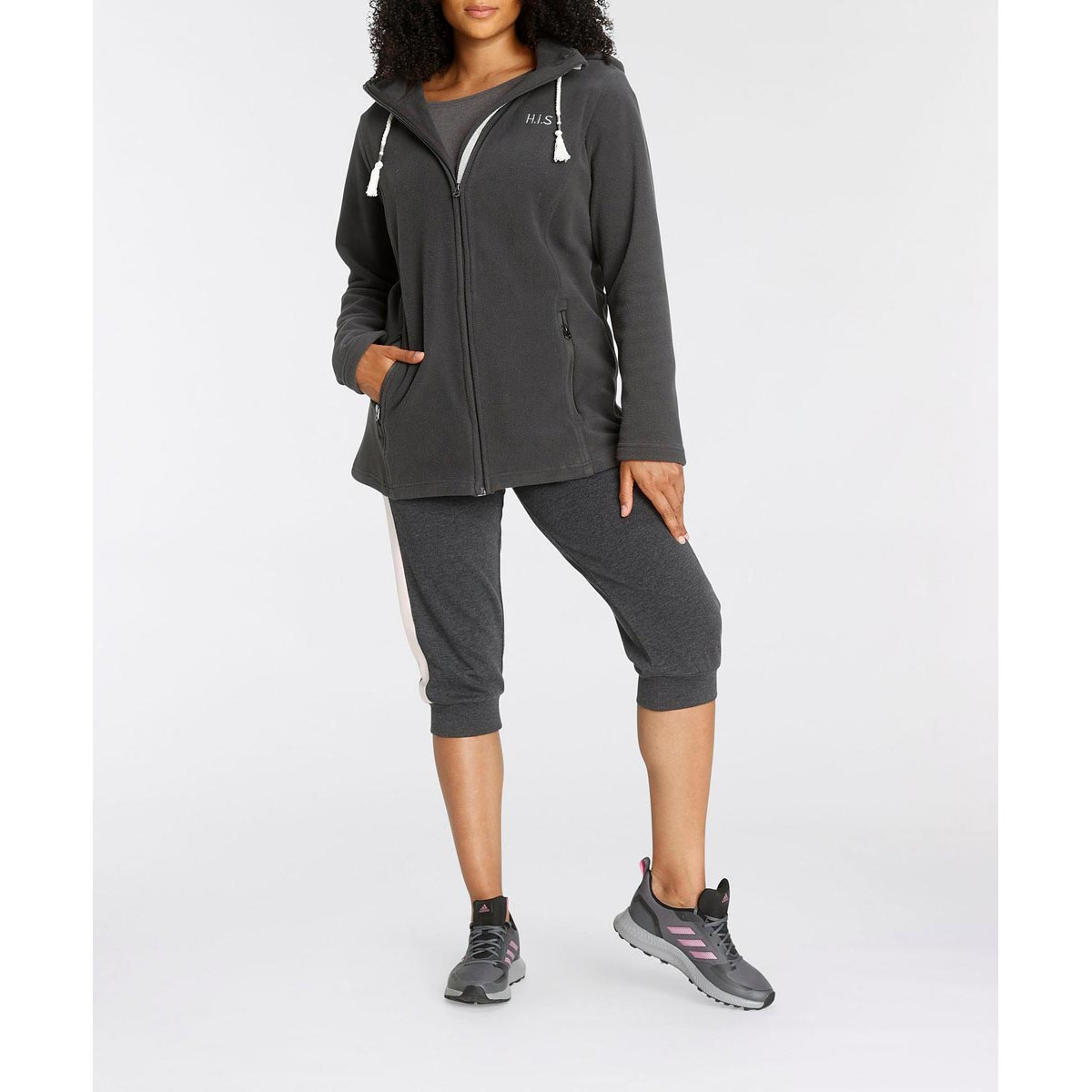 Marken-Fleecejacke anthrazit