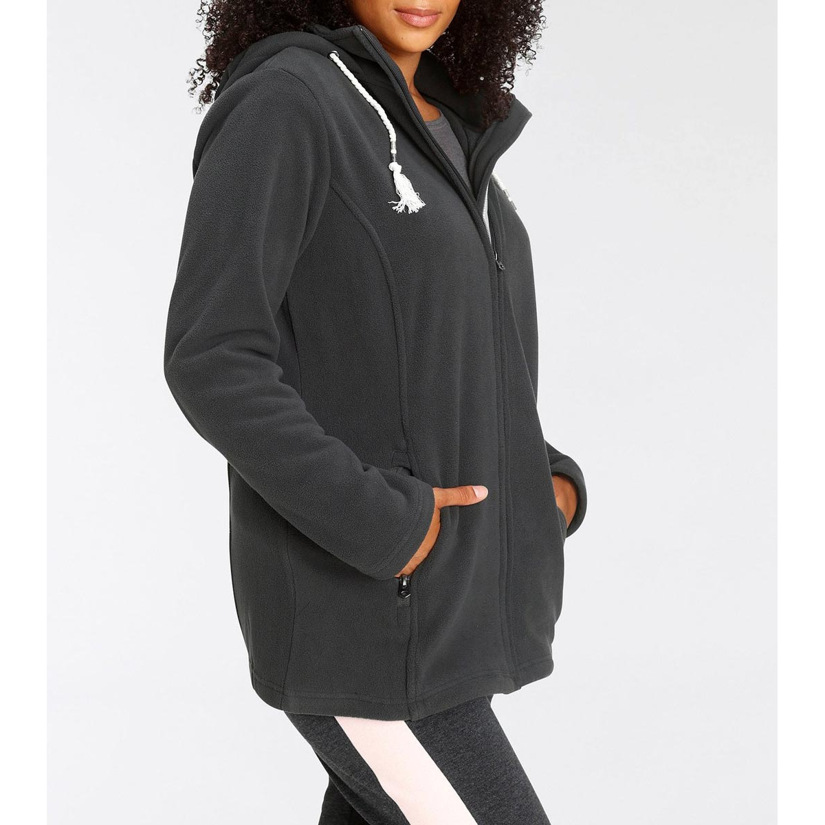 Marken-Fleecejacke anthrazit