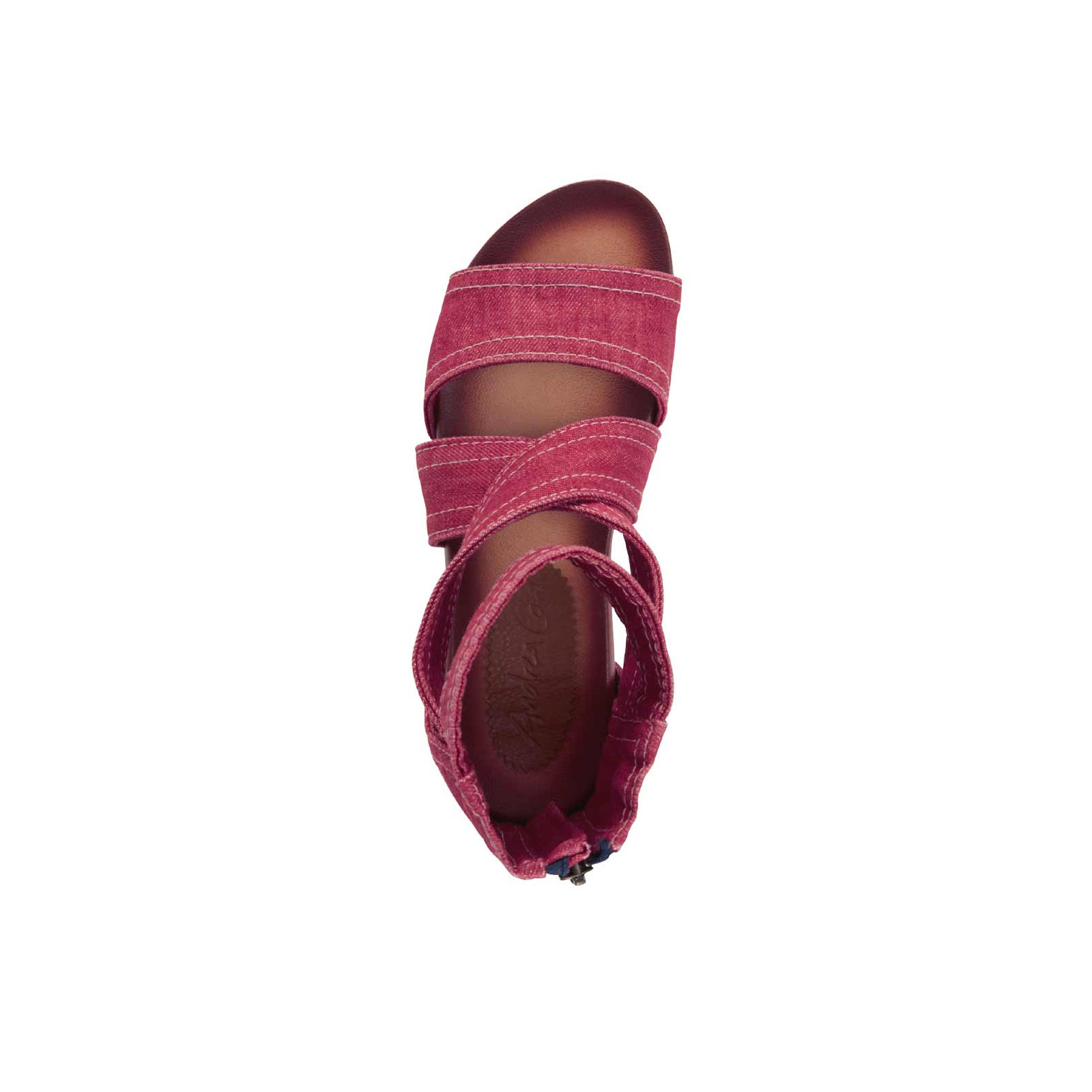 Jeans-Denim-Sandalette rot