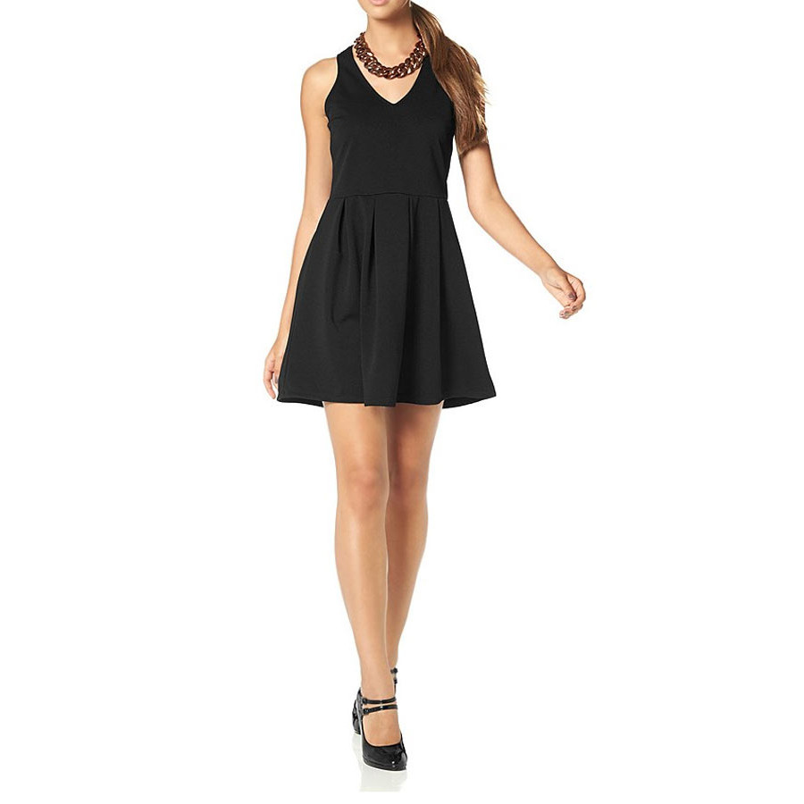 Marken-Kleid m. Falten schwarz