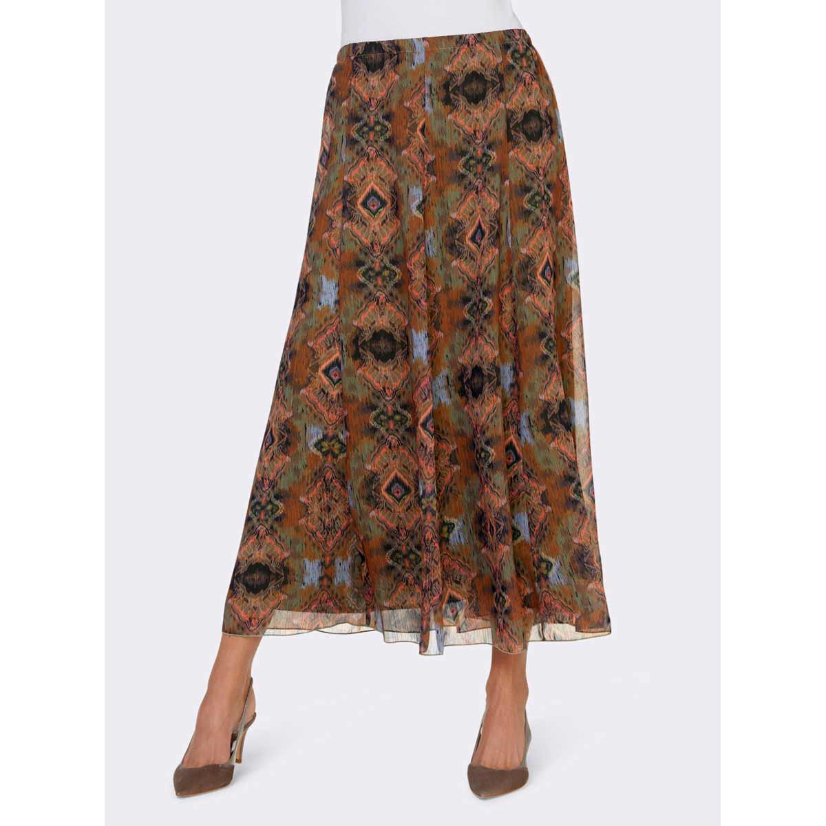 Designer-Chiffonrock cognac-papaya