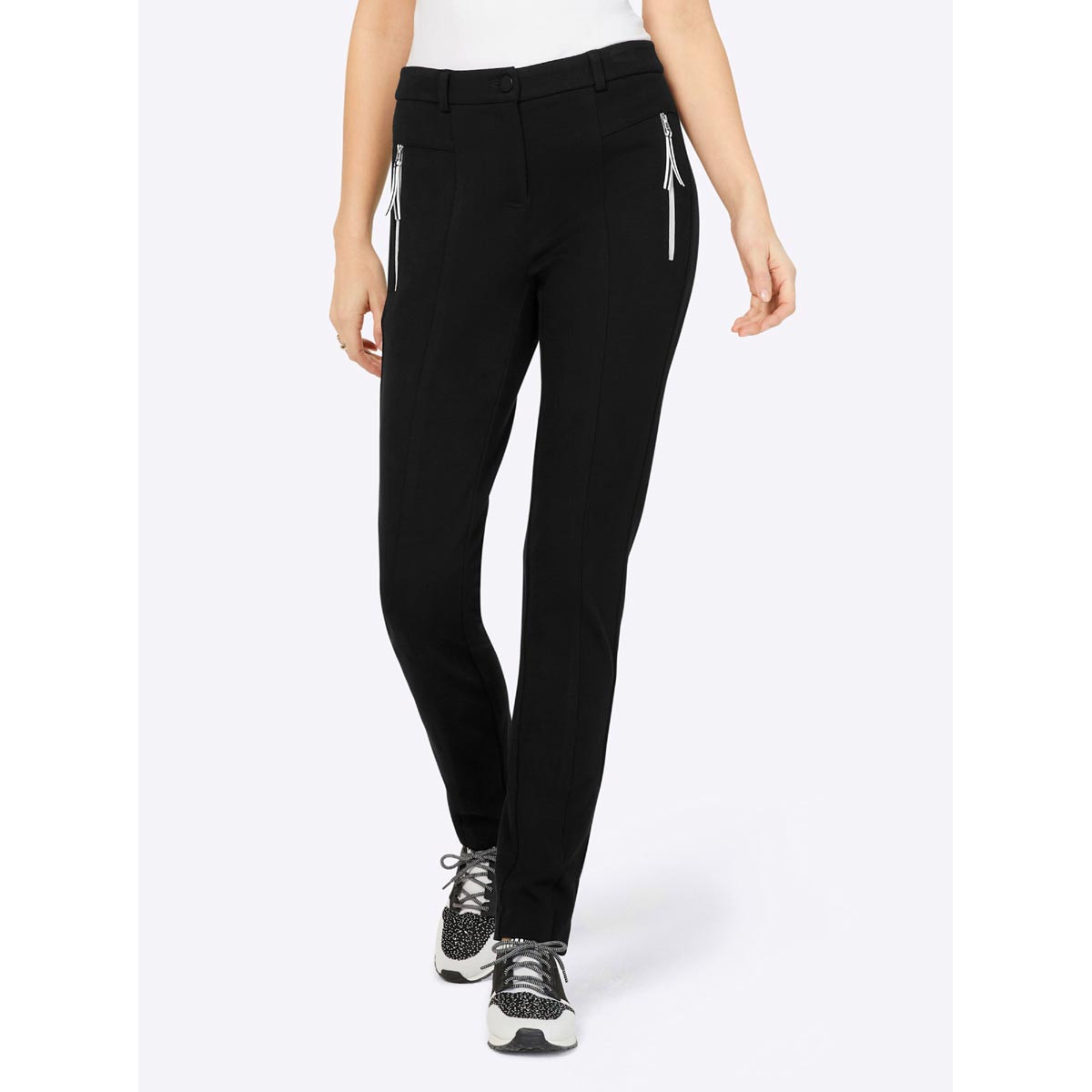 Gabardine-Jerseyhose schwarz