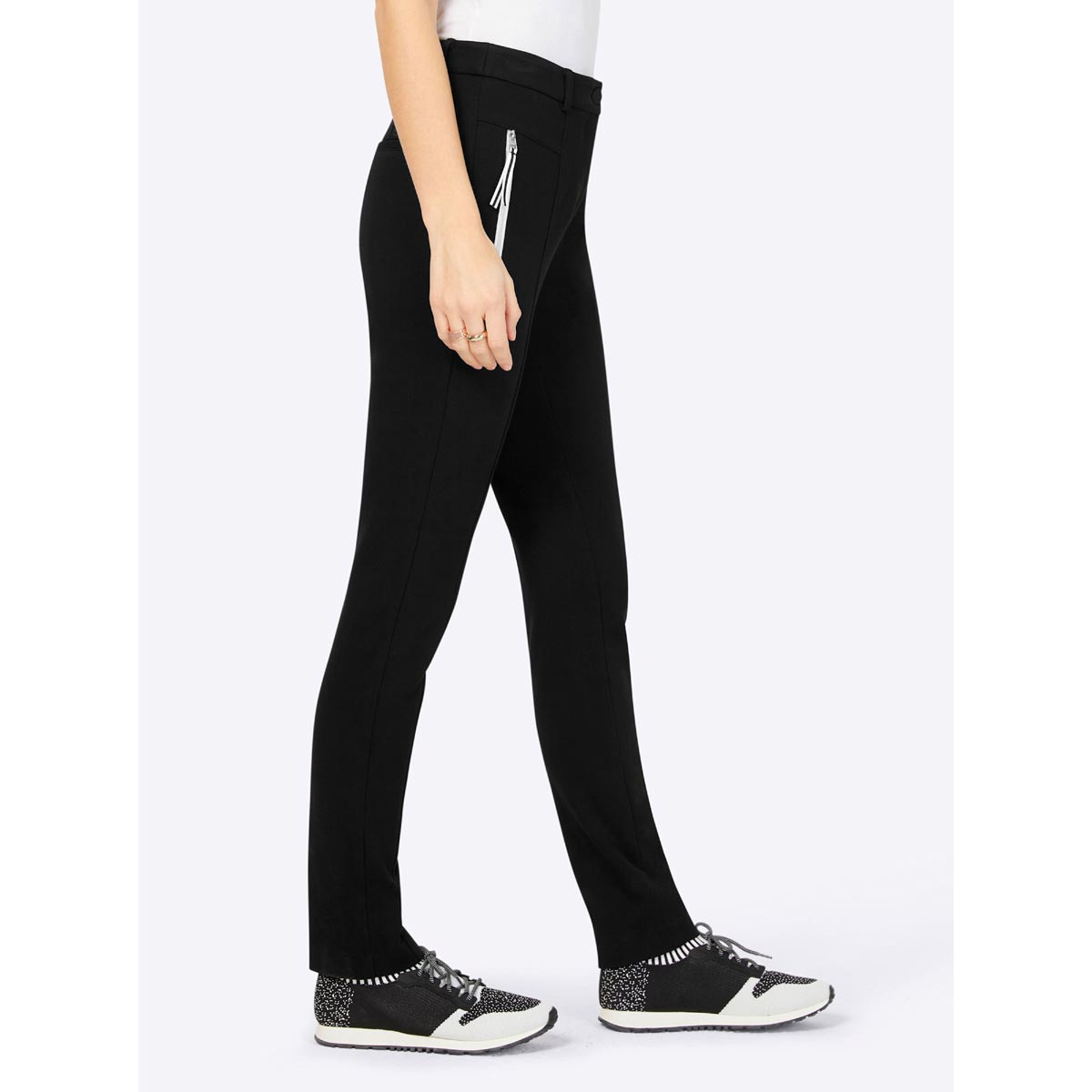 Gabardine-Jerseyhose schwarz
