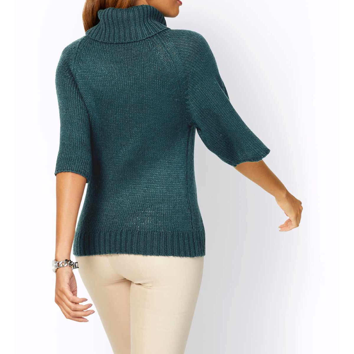 Zopfmuster-Pullover petrol