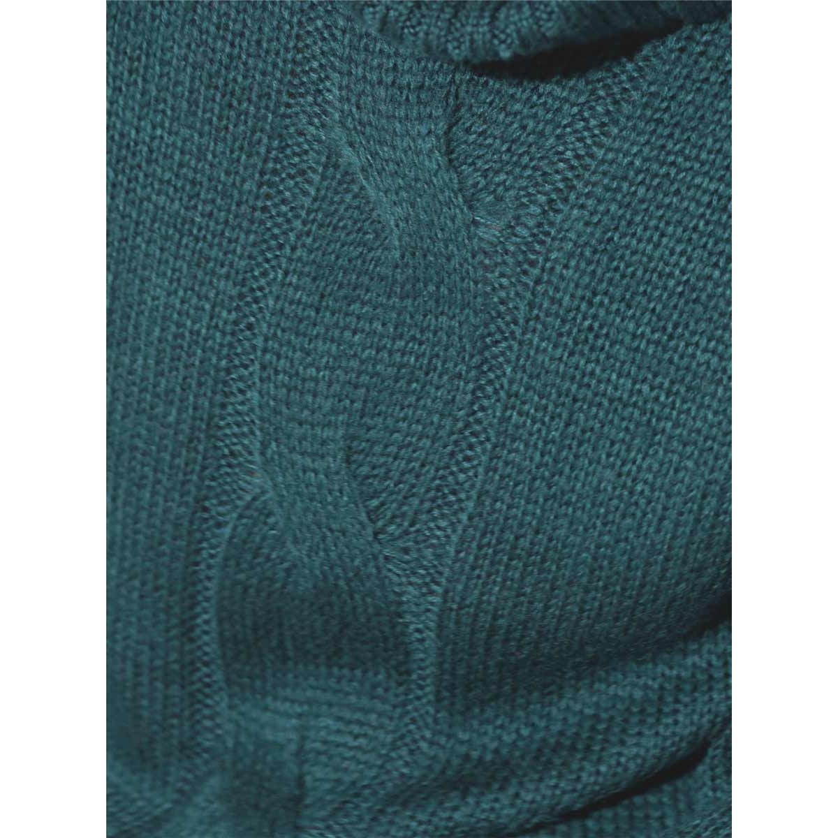 Zopfmuster-Pullover petrol