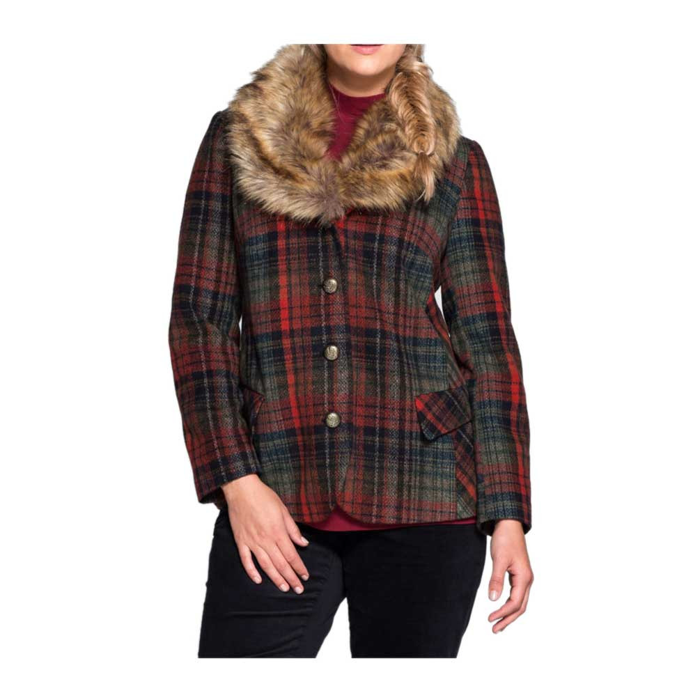 Marken-Kurzjacke m. Webpelz bunt