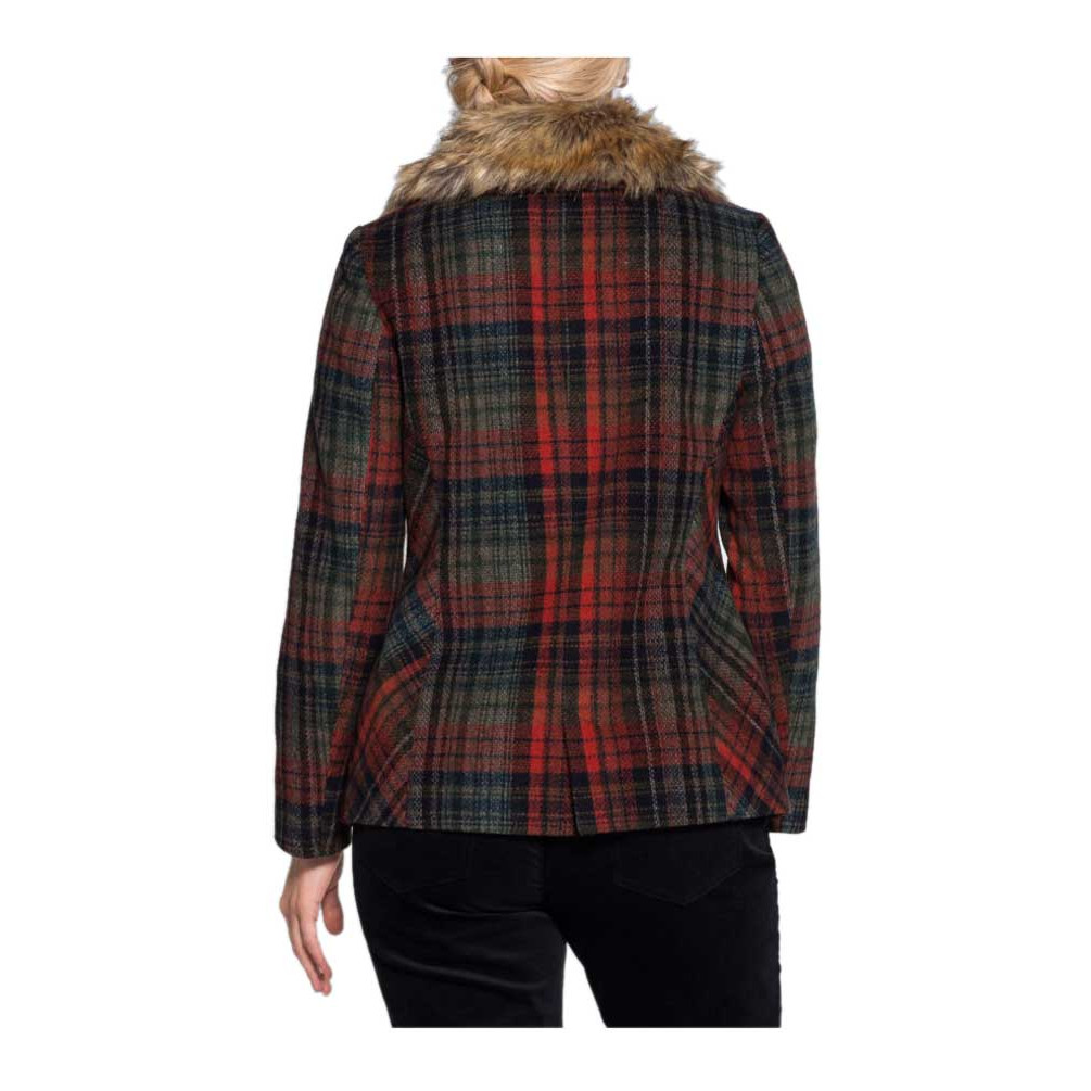 Marken-Kurzjacke m. Webpelz bunt