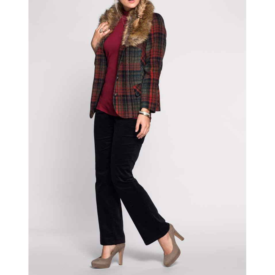Marken-Kurzjacke m. Webpelz bunt