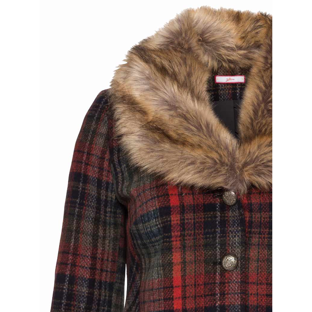 Marken-Kurzjacke m. Webpelz bunt
