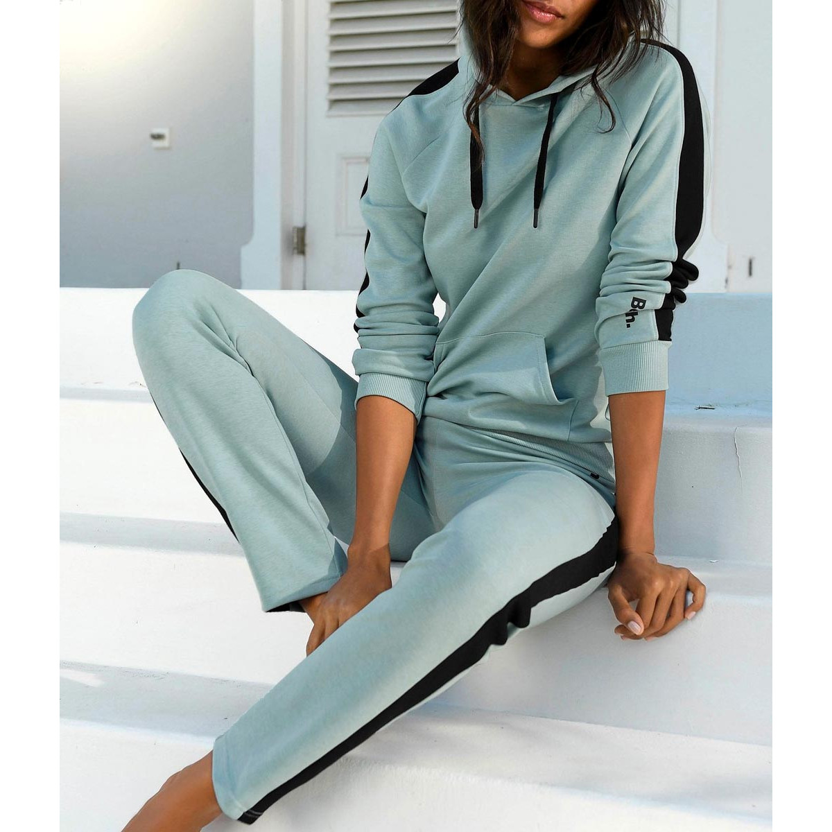 Marken-Hoodie m. Kängurutasche mint