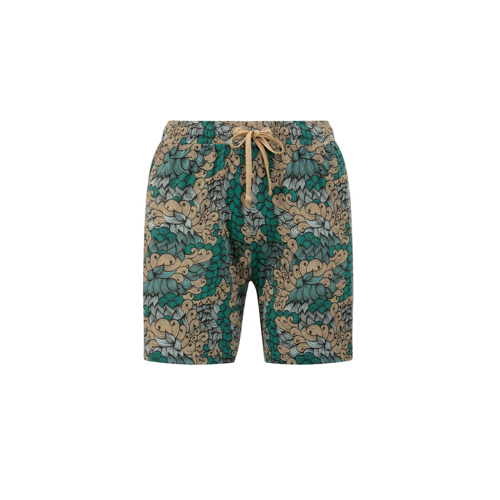 Jersey-Shorty camel-salbei-bedruckt