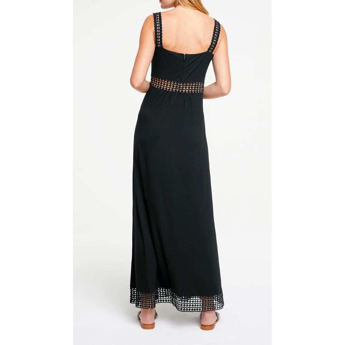 Designer-Jerseykleid m. Spitze schwarz
