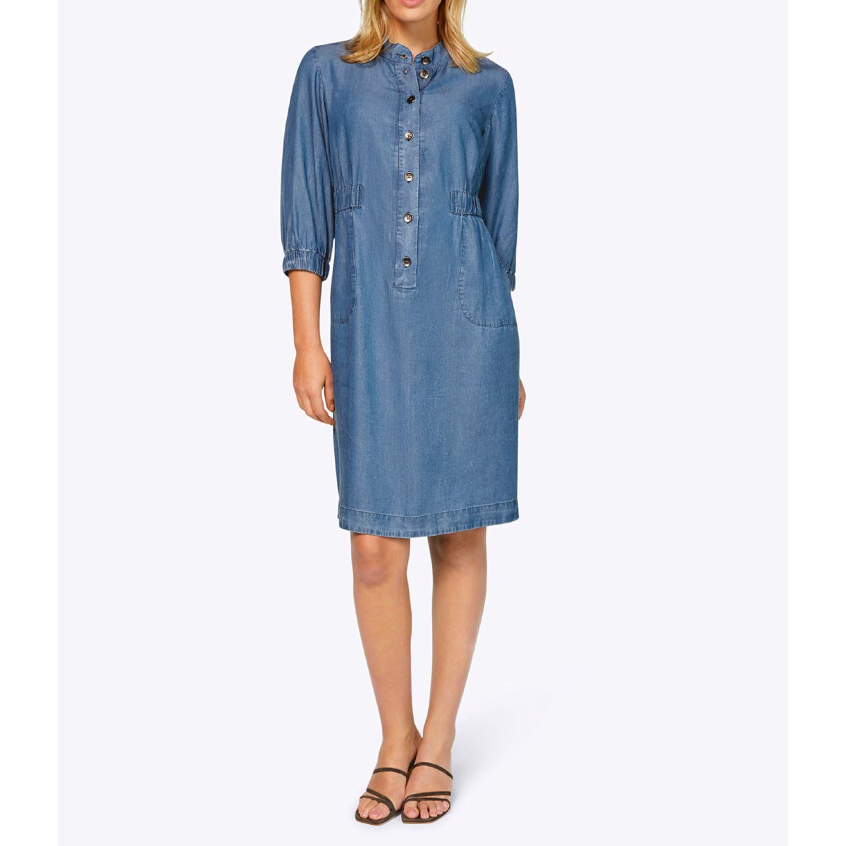 Designer-Lyocell-Kleid in Jeans-Optik blue