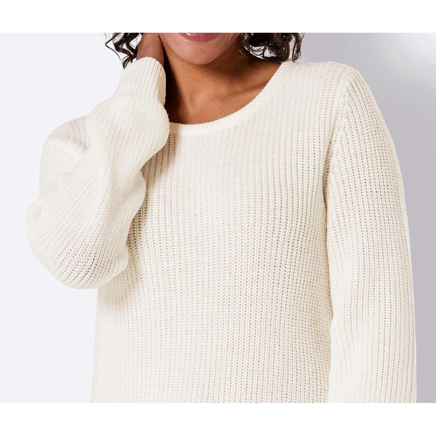 Merinowolle-Pullover ecru
