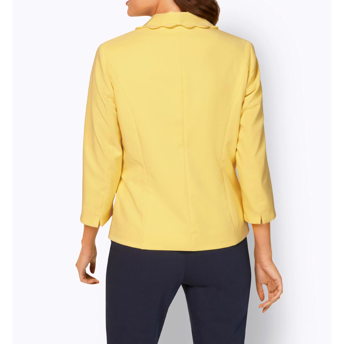 Designer-Blazer m. Bogenkanten gelb