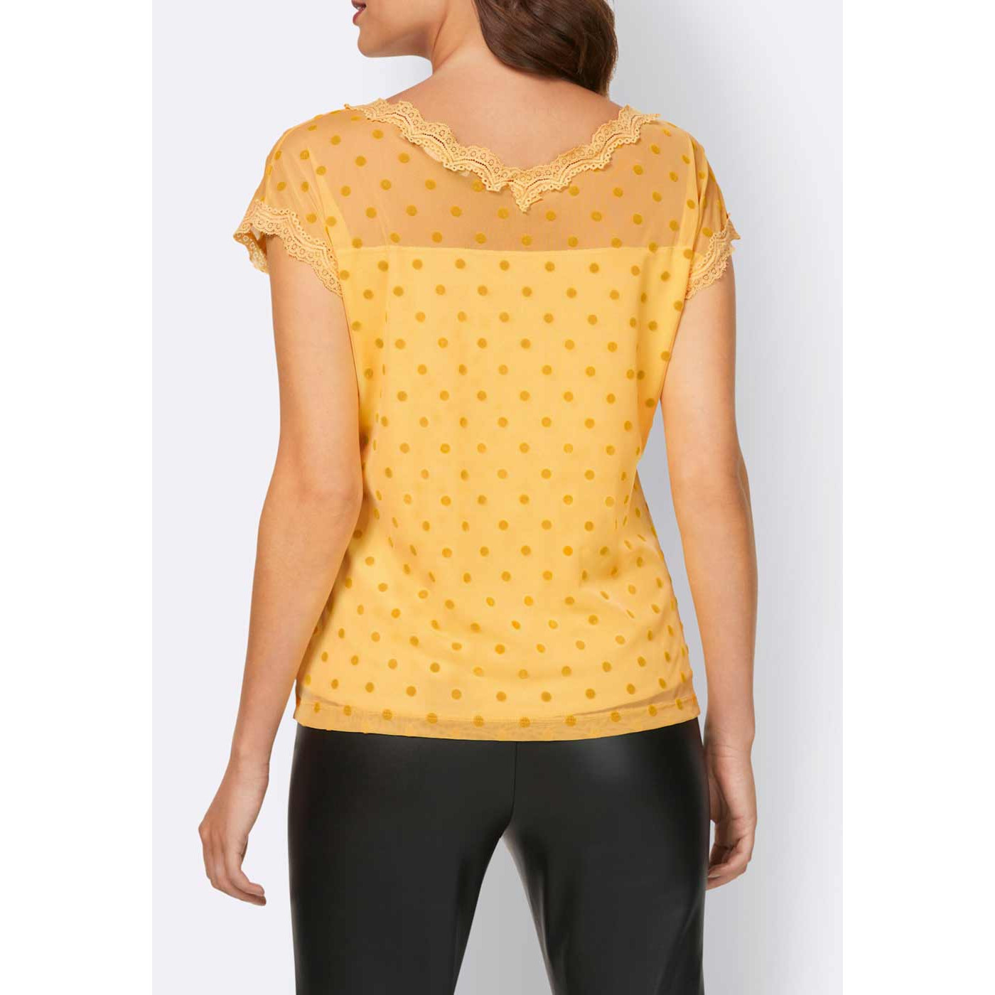 Designer-Mesh-Shirt m.Flockprint gelb