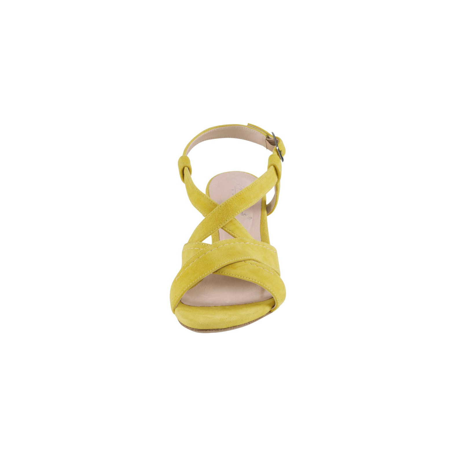 Ziegen-Veloursleder-Sandalette gelb