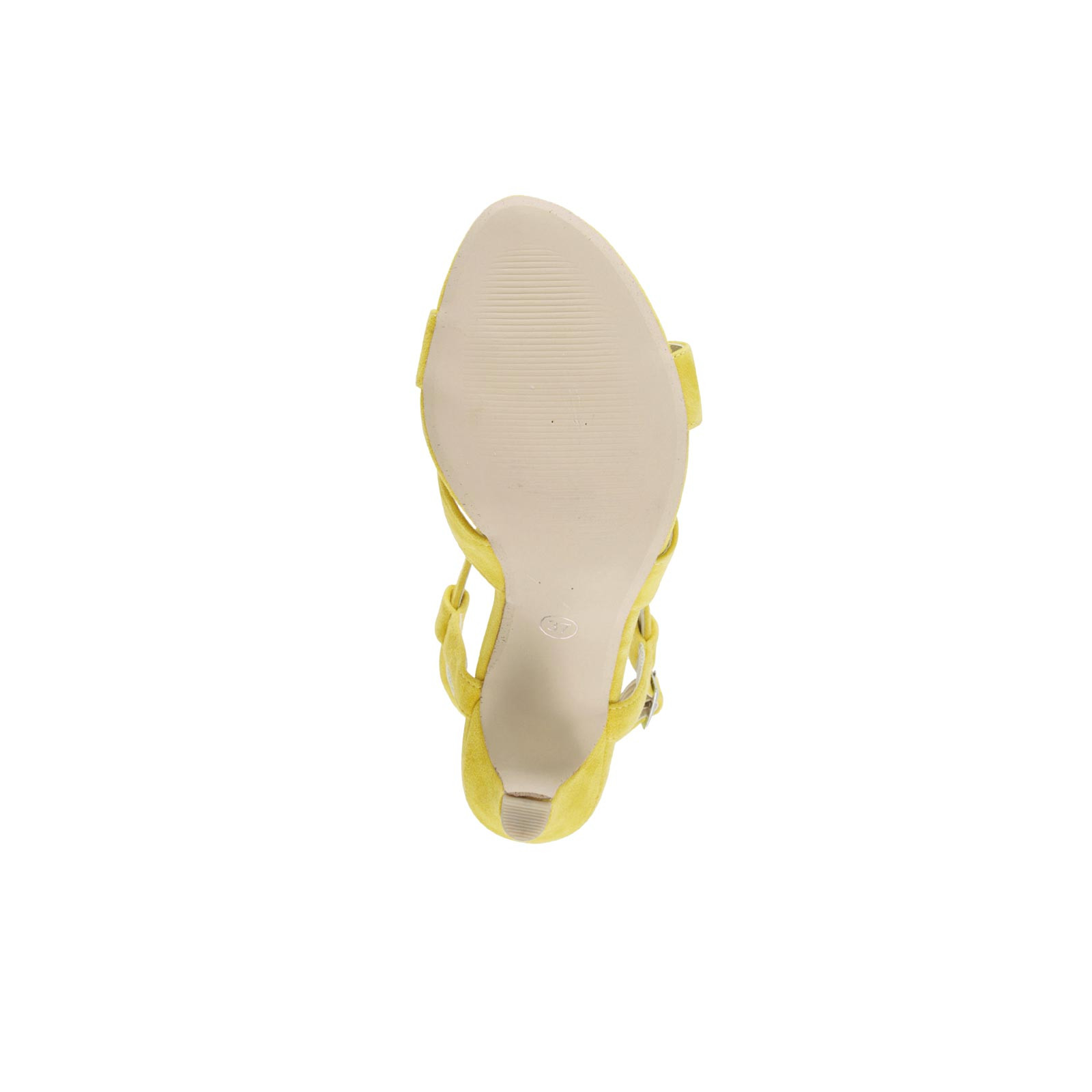 Ziegen-Veloursleder-Sandalette gelb