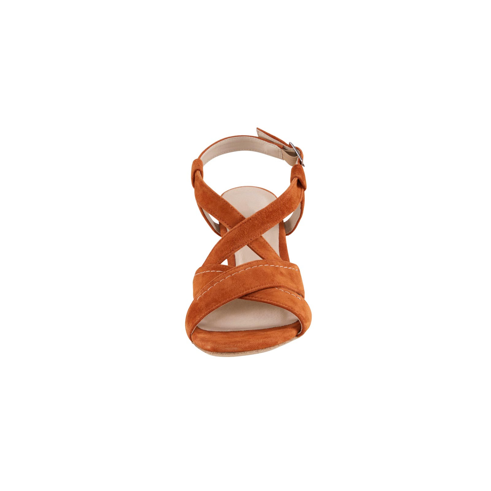 Ziegen-Veloursleder-Sandalette mandarine