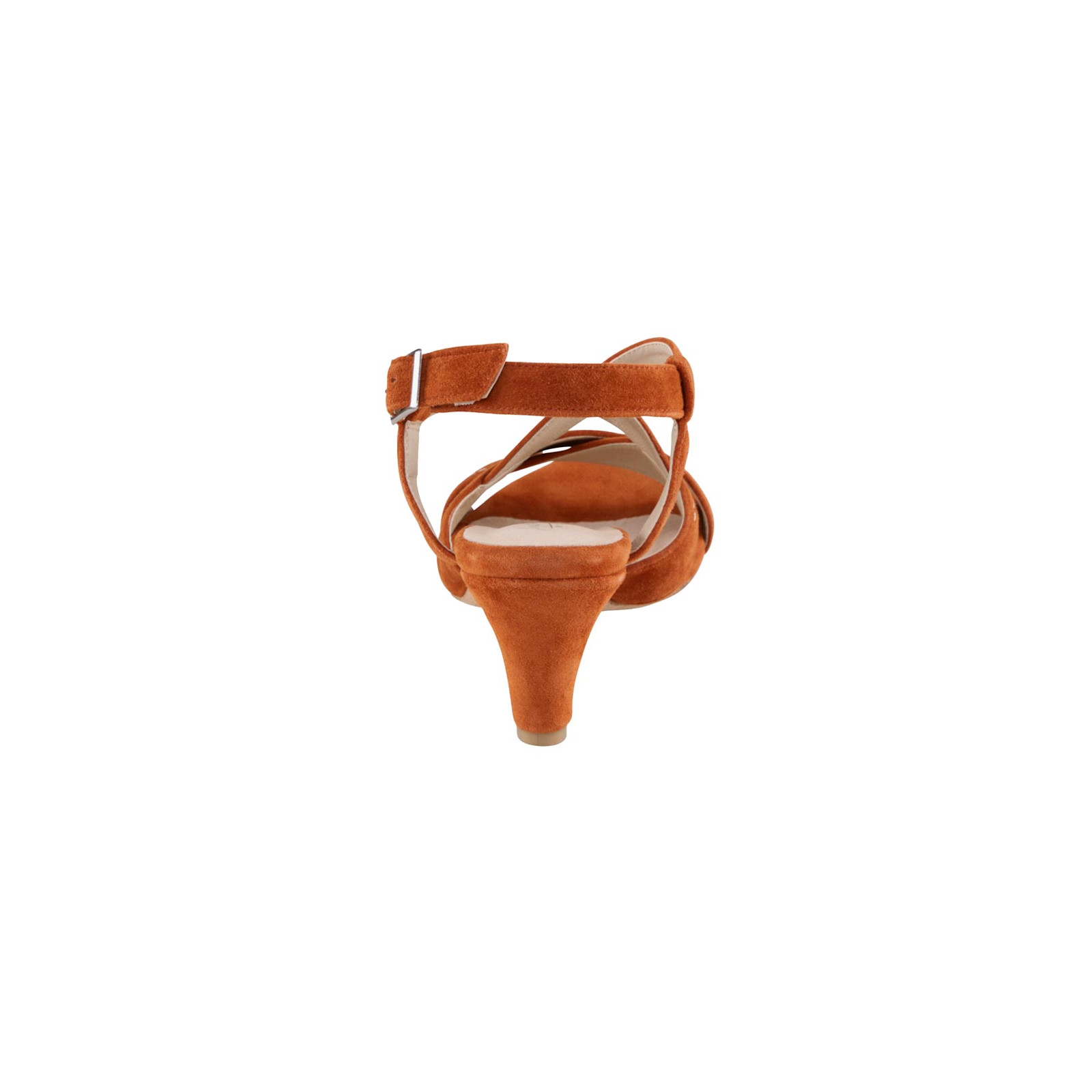 Ziegen-Veloursleder-Sandalette mandarine