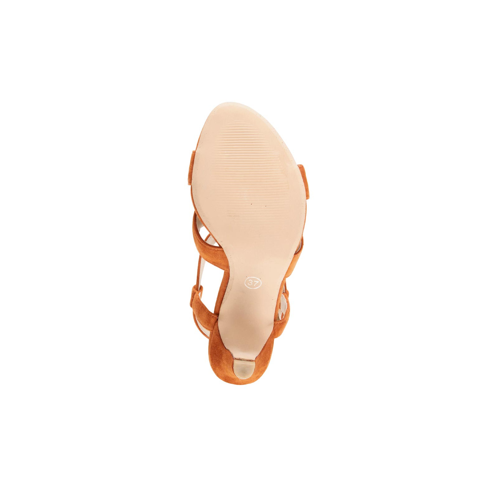Ziegen-Veloursleder-Sandalette mandarine