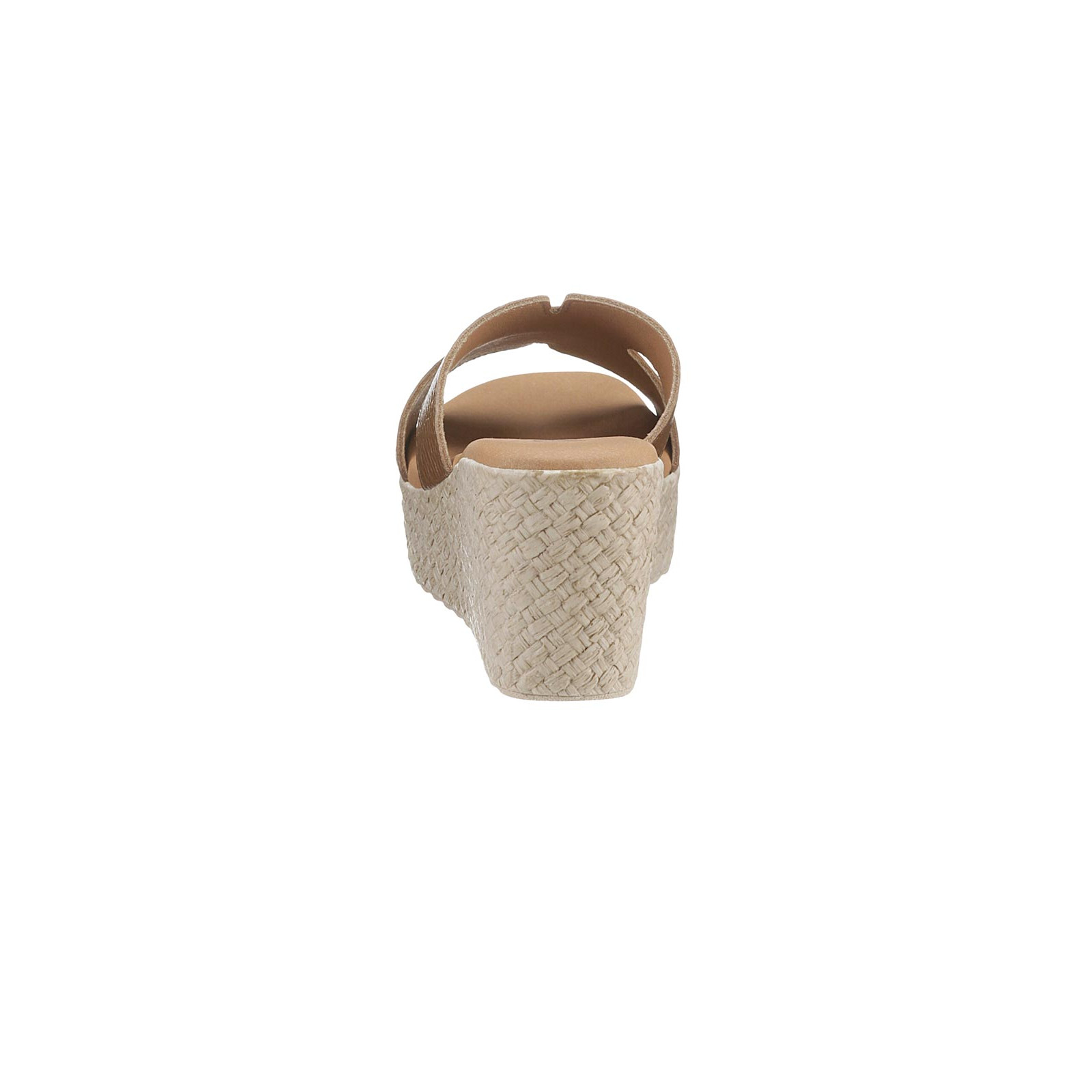 Rind-Nappaleder-Pantolette m. Plateausohle cognac